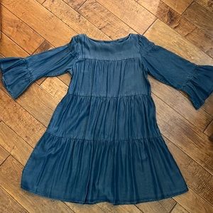 Denim long-sleeved dress